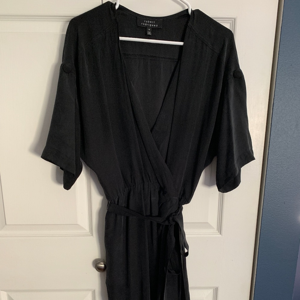 Robert Rodriguez Black Kimono Wrap Dress